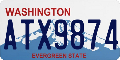 WA license plate ATX9874