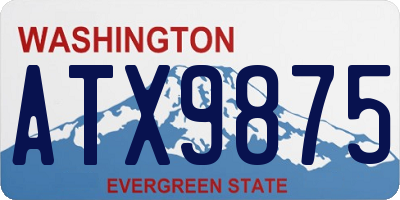 WA license plate ATX9875
