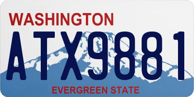 WA license plate ATX9881