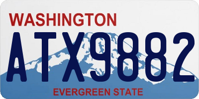 WA license plate ATX9882