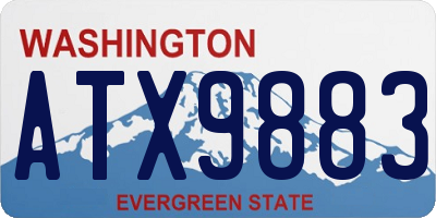 WA license plate ATX9883