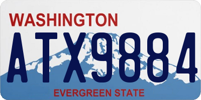 WA license plate ATX9884