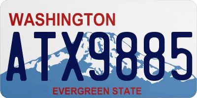 WA license plate ATX9885