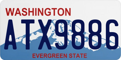 WA license plate ATX9886