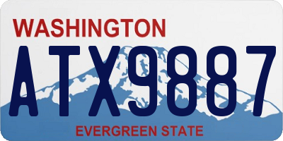 WA license plate ATX9887