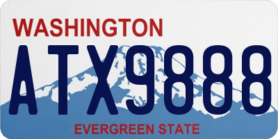 WA license plate ATX9888