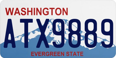 WA license plate ATX9889