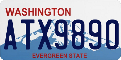 WA license plate ATX9890