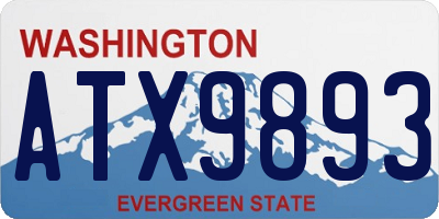 WA license plate ATX9893