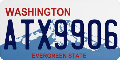 WA license plate ATX9906