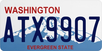 WA license plate ATX9907