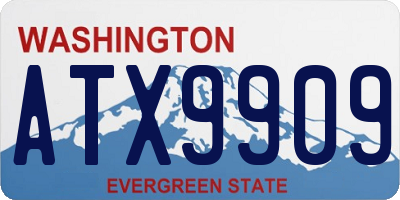 WA license plate ATX9909