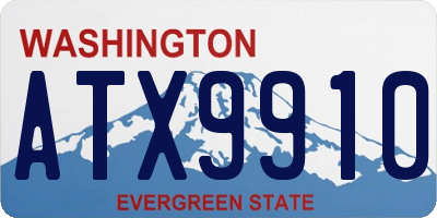 WA license plate ATX9910
