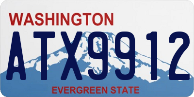 WA license plate ATX9912
