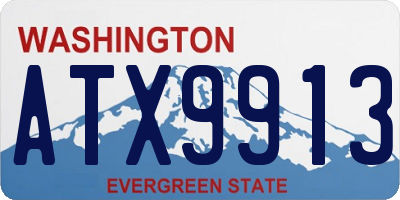 WA license plate ATX9913