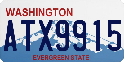 WA license plate ATX9915
