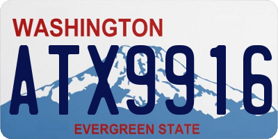 WA license plate ATX9916