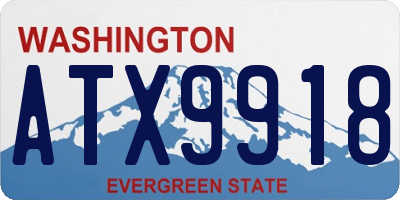 WA license plate ATX9918