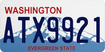 WA license plate ATX9921