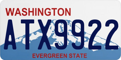 WA license plate ATX9922
