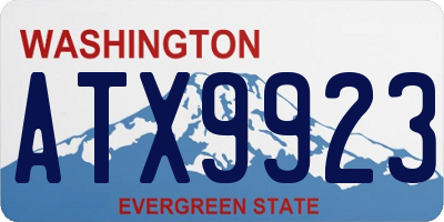 WA license plate ATX9923