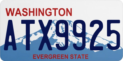 WA license plate ATX9925