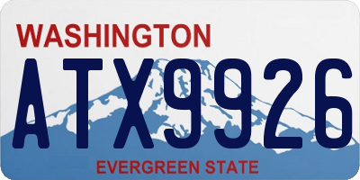 WA license plate ATX9926