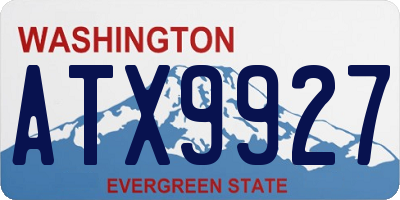 WA license plate ATX9927