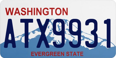 WA license plate ATX9931