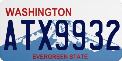 WA license plate ATX9932
