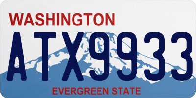 WA license plate ATX9933