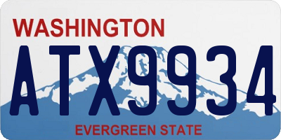 WA license plate ATX9934