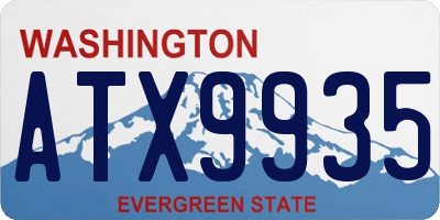 WA license plate ATX9935