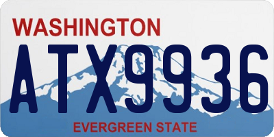 WA license plate ATX9936