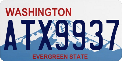 WA license plate ATX9937