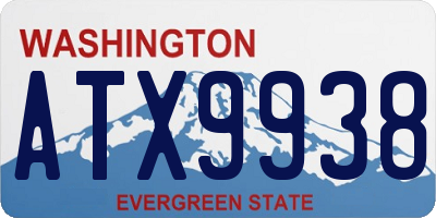 WA license plate ATX9938