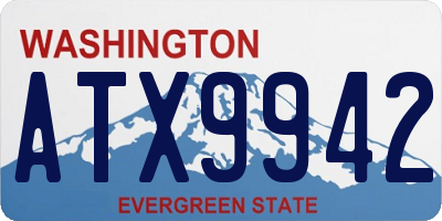 WA license plate ATX9942