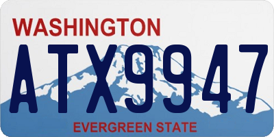 WA license plate ATX9947