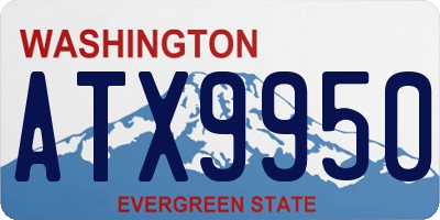 WA license plate ATX9950