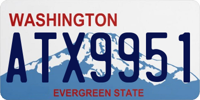 WA license plate ATX9951