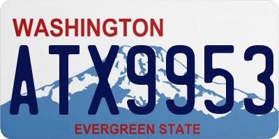 WA license plate ATX9953