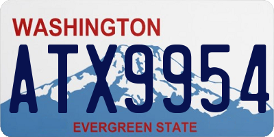 WA license plate ATX9954