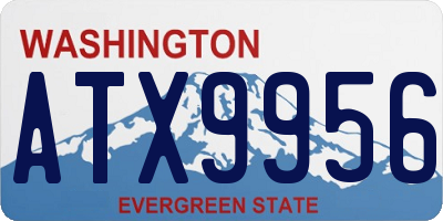 WA license plate ATX9956