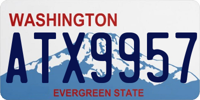 WA license plate ATX9957