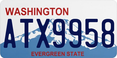 WA license plate ATX9958