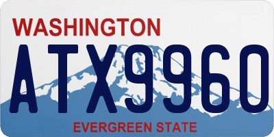 WA license plate ATX9960