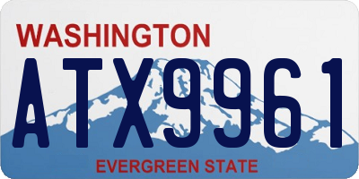 WA license plate ATX9961