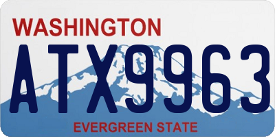WA license plate ATX9963