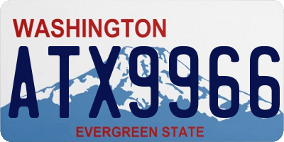 WA license plate ATX9966