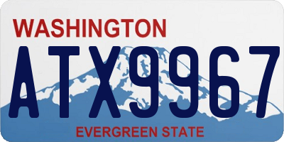 WA license plate ATX9967